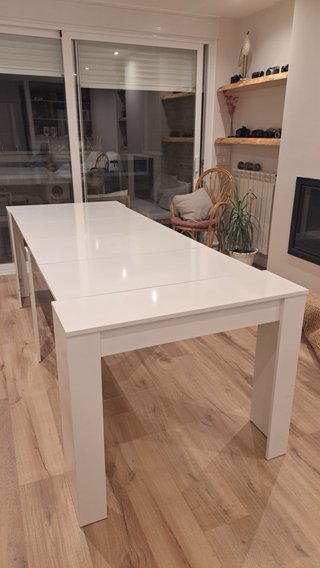 Mesa consola extensible blanca