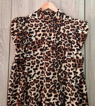 Vestido skater Shein Animal Print manga volumen L