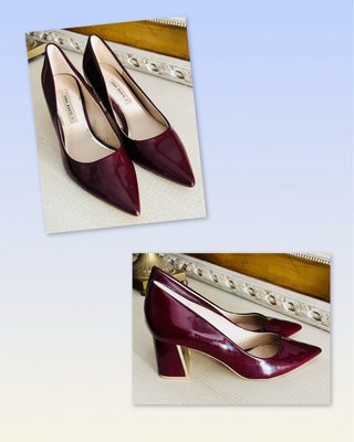 Tacones Zara charol burdeos