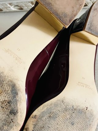 Tacones Zara charol burdeos