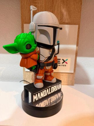 Figura Star Wars Mandaloriano y Grogu 3D