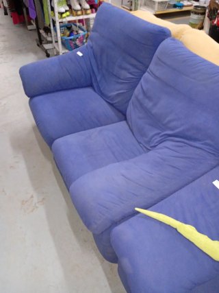 Sofá 2 plazas azul tela