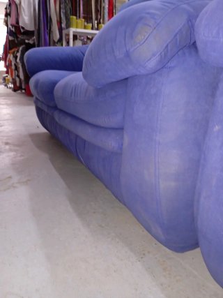 Sofá 2 plazas azul tela