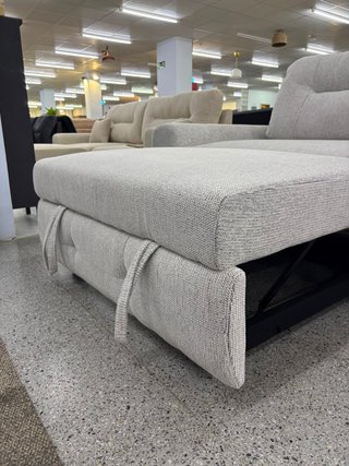 Sofá Cama 3 Plazas Gris Claro Con Baúl NUEVO