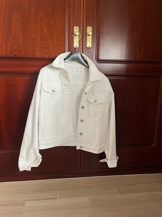 Cazadora vaquera blanca Mango Talla S