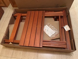 Mesa Terraza Acacia + 2 Sillas Sin Estrenar