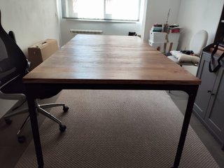 Mesa madera rectangular con ruedas Sklum