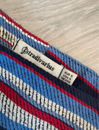 Falda mini Stradivarius rayas lazo