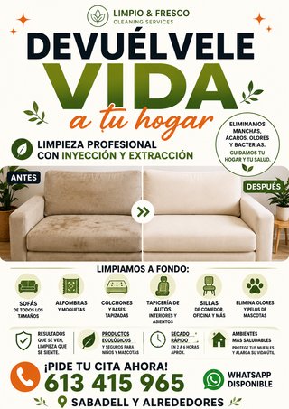 Servicio de limpieza de sofás