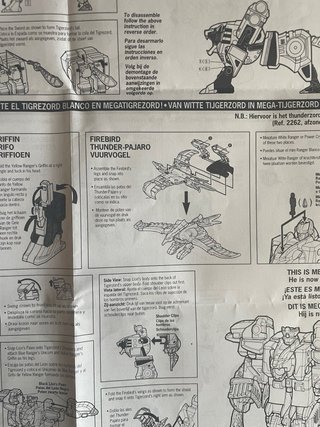 Manual Power Rangers Tigrezord Blanco Bandai