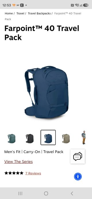 Oportunidad: Mochila Osprey Viaje Cabina Azul Nara
