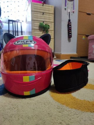 Casco moto infantil rosa con unicornio