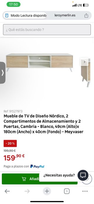 Mueble TV blanco y madera