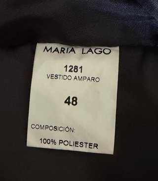 Vestido Fiesta María Lago Talla 48 Negro/Amarillo