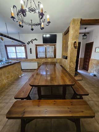 Mesa rústica madera maciza estilo clásico rústico