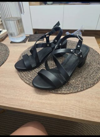 Sandalias tacón negras talla 38