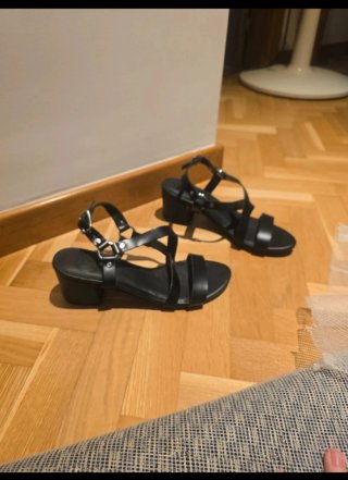 Sandalias tacón negras talla 38