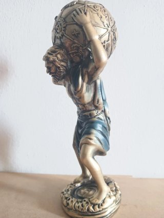 Figura Atlas Mitología Griega,de resina maciza