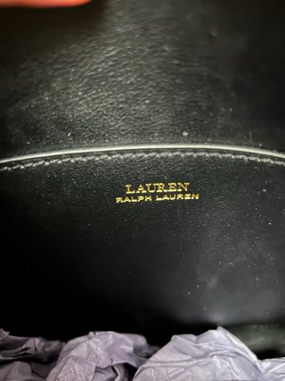 Bolso Tote Ralph Lauren Negro con Logo Blanco