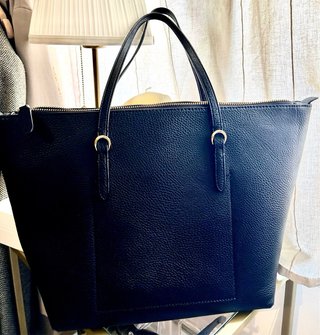 Bolso Tote Ralph Lauren Negro con Logo Blanco