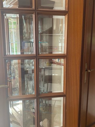 Puerta madera con cristal
