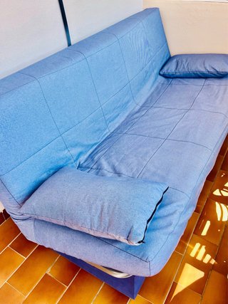 Sofá Cama Azul Tela