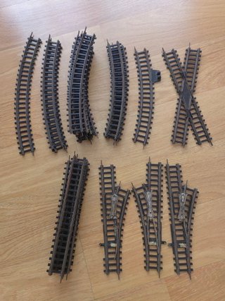 Lote Vías Tren Miniatura Curvas y Rectas