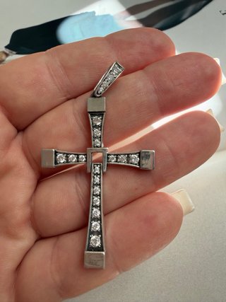Colgante Cruz Plata con Circonitas