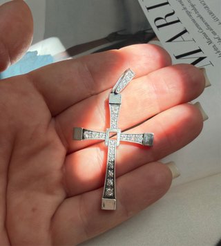 Colgante Cruz Plata con Circonitas