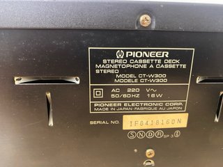 Pletina Pioneer CT-W300 Doble Cassette - LEER