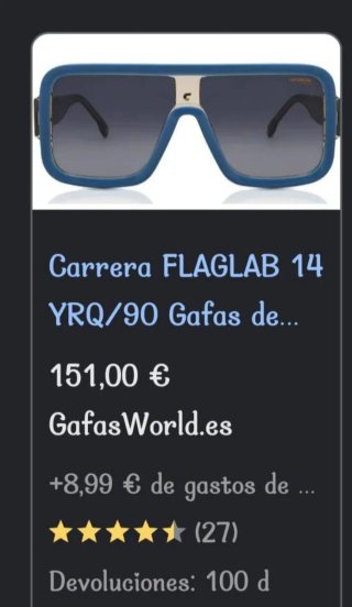 Gafas de sol Carrera  Flaglab 14 yrq 90. Nuevas.