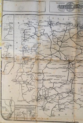 Mapa Ferrocarriles España Portugal 1930