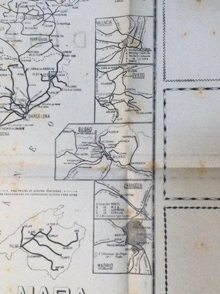 Mapa Ferrocarriles España Portugal 1930