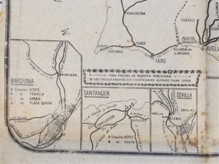 Mapa Ferrocarriles España Portugal 1930