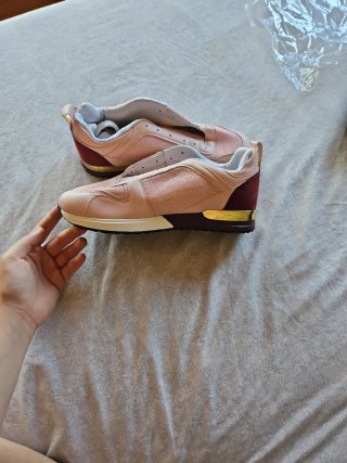 Zapatillas rosas y doradas