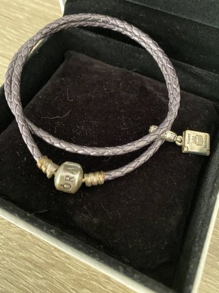 Pulsera Pandora Lila Doble + Charm Cumpleaños