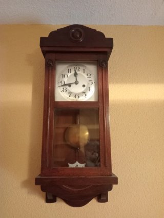 Reloj de Pared Antiguo Madera y Metal