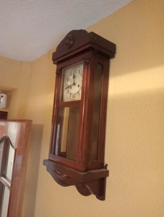 Reloj de Pared Antiguo Madera y Metal