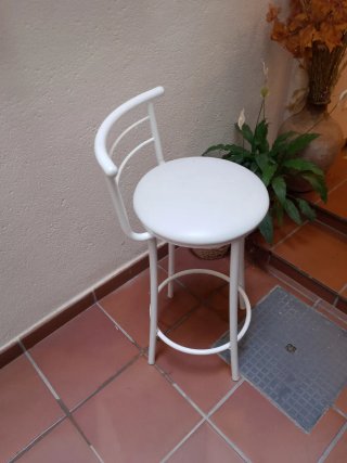 Banqueta alta metal blanca