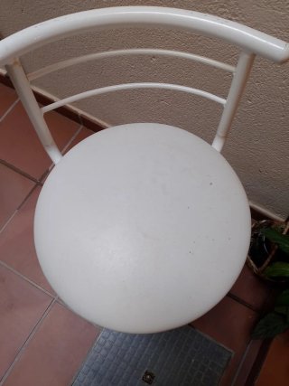 Banqueta alta metal blanca