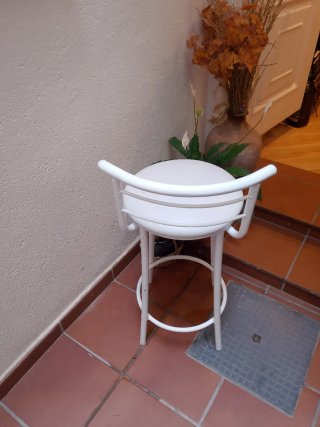 Banqueta alta metal blanca