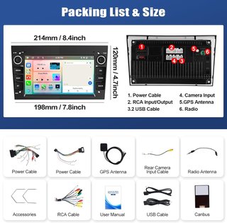 Radio Coche Android 15 8-Core 4+64G Opel