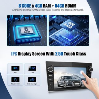 Radio Coche Android 15 8-Core 4+64G Opel