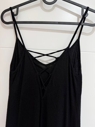 Vestido largo Bershka negro tirantes