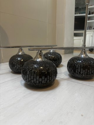 Lámpara colgante cristal y metal