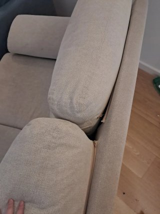 Sofá 2 plazas beige tela