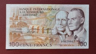 Billetes de Luxemburgo 100 Frang