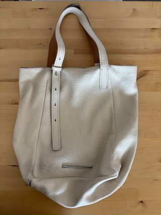Bolso Adolfo Dominguez Beige y Plateado