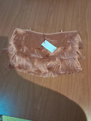 Top Mango flecos rosa
