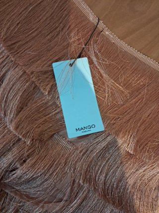 Top Mango flecos rosa